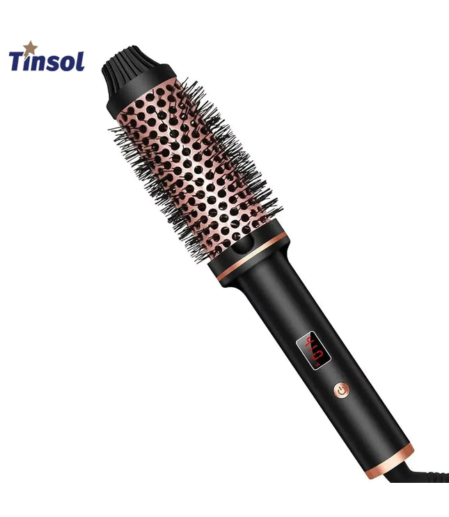 3 In 1 Ionic Hair Curler Straightener Professional Curling Iron Heated Hair Styling Brush Anti-Scald Thermal Brush Curl Wand