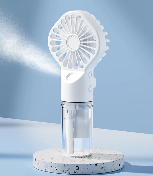 Portable Humidifier Fan Mini Handheld Mist Fan Portable USB Rechargeable Handheld Fan with Humidifier Mini Water Spray Hand Fan