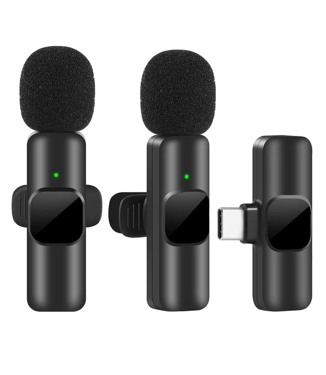 New Wireless Lavalier Microphone Portable Audio Video Recording Mini Mic for iPhone Android Live Broadcast Gaming Phone Mic