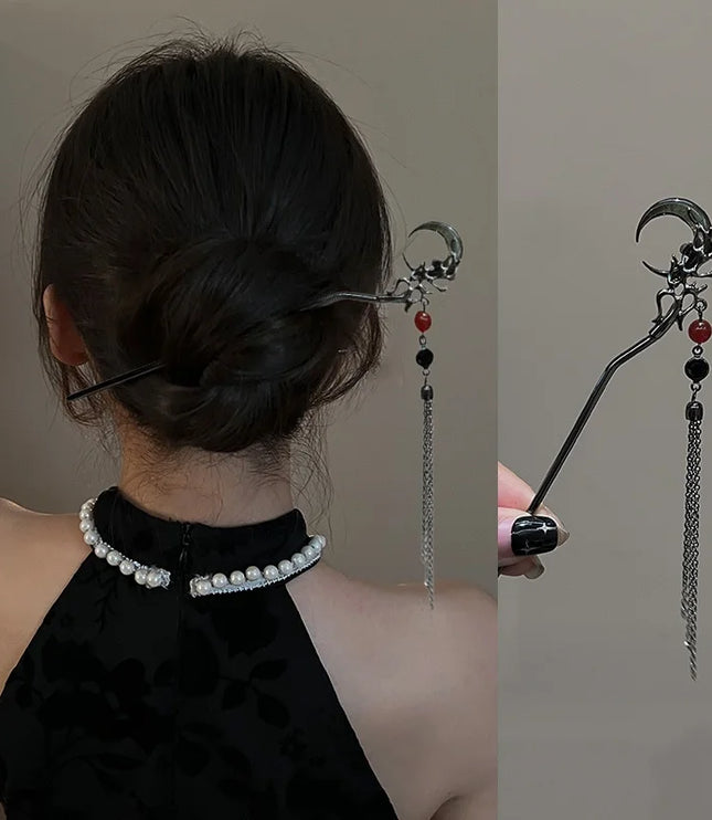 Chinese Style Hairpintassel Hairpins Vintage Butterfly Flower Temperament Elegan Hair Flower Tasse Chinese Hanfu Accessories