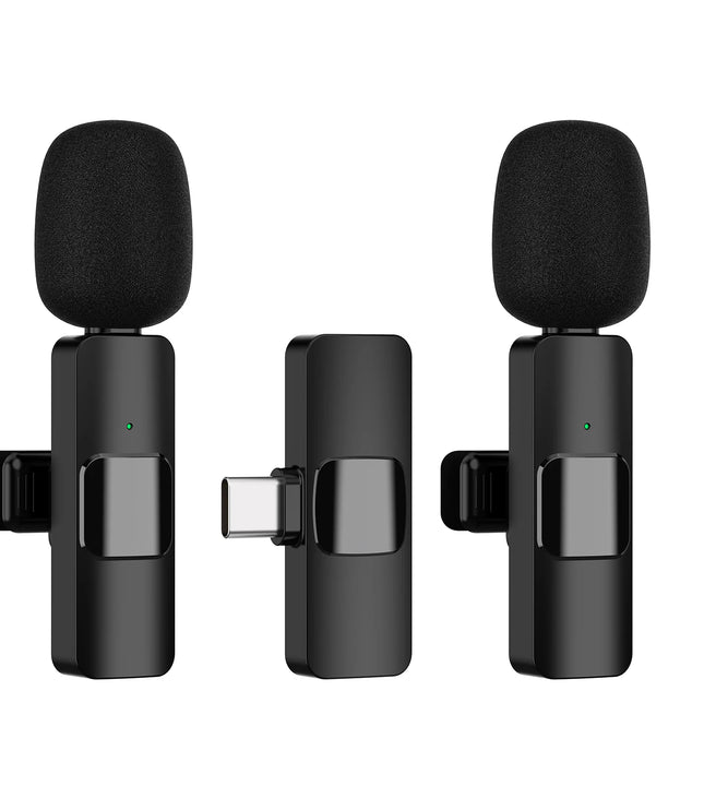 New Wireless Lavalier Microphone Portable Audio Video Recording Mini Mic for iPhone Android Live Broadcast Gaming Phone Mic