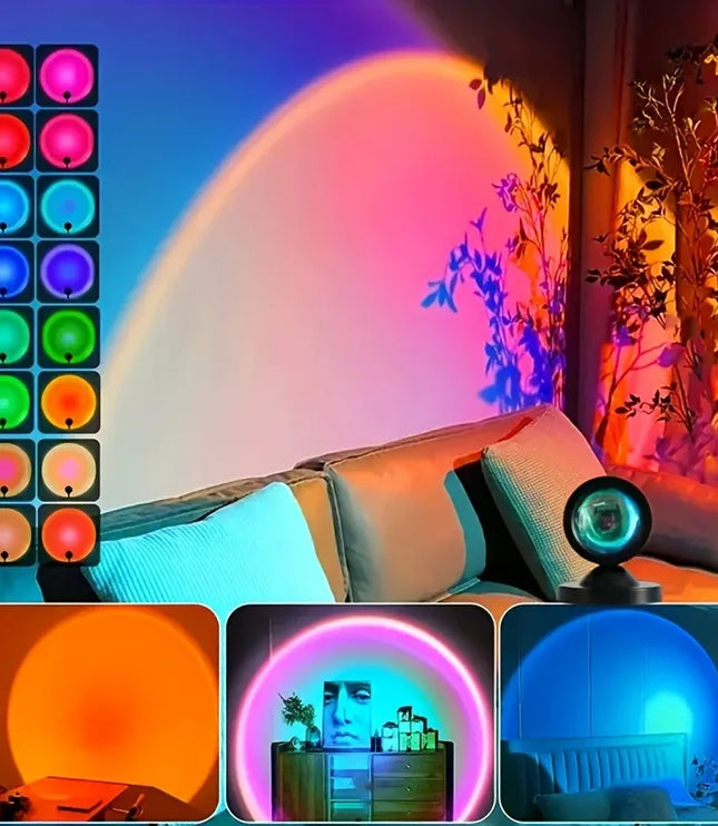 Sunset Light Projection LED Light with Remote Control, 16 Colors Night Light, RGB Lighted Sunrise Lights