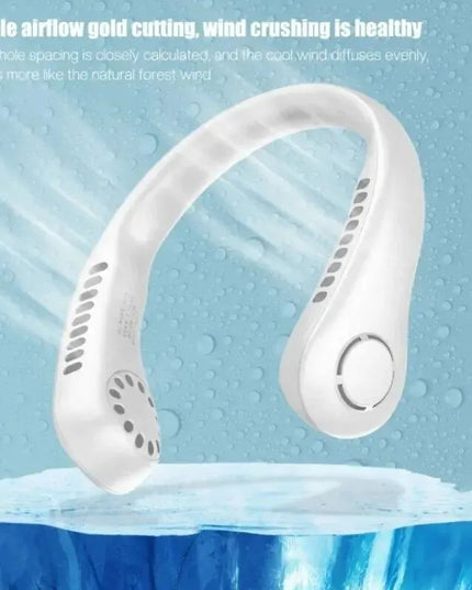 2025 Long endur New Mini Neck Mounted Fan Portable Bladeless Neck Rechargeable Air Cooler 3 Speed Mini Summer Sports Fan Outdoor
