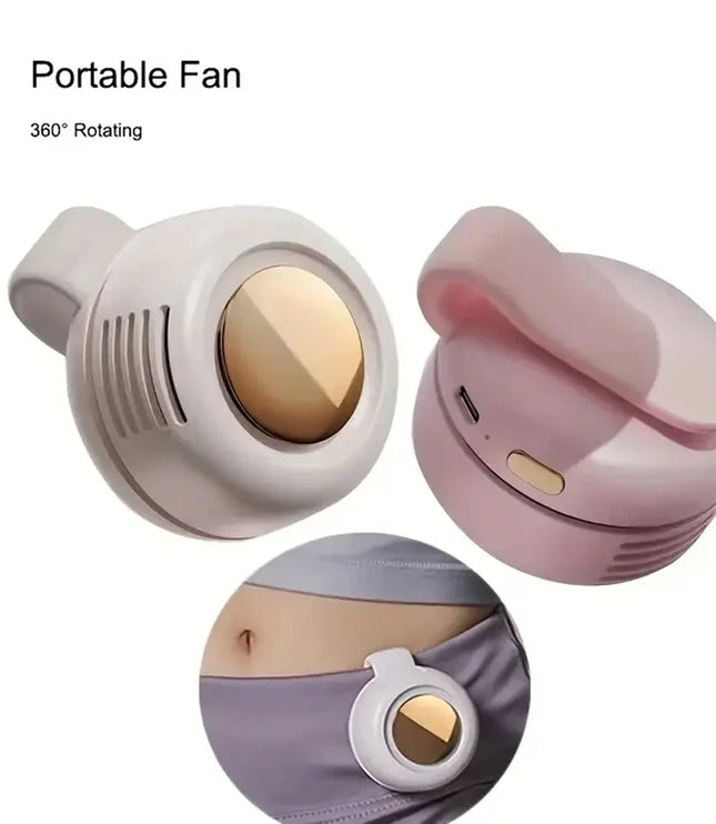 Whirlwind Leafless Fan With Portable Button Design USB Charging Silent Portable Mini Fan For Home And Outdoor Travel