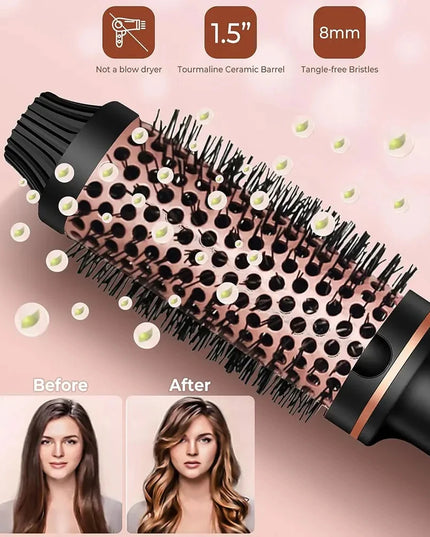 3 In 1 Ionic Hair Curler Straightener Professional Curling Iron Heated Hair Styling Brush Anti-Scald Thermal Brush Curl Wand