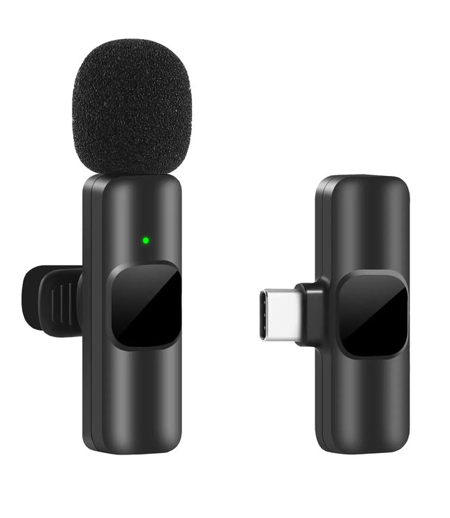 New Wireless Lavalier Microphone Portable Audio Video Recording Mini Mic for iPhone Android Live Broadcast Gaming Phone Mic