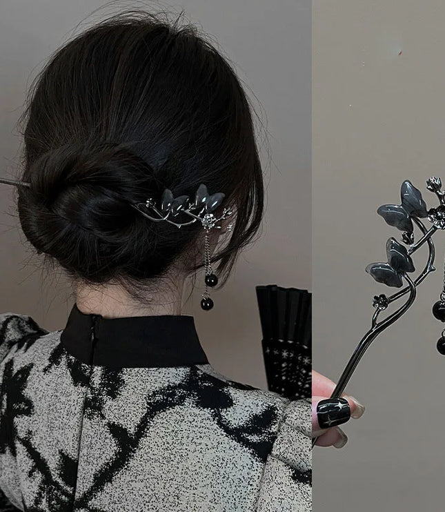 Chinese Style Hairpintassel Hairpins Vintage Butterfly Flower Temperament Elegan Hair Flower Tasse Chinese Hanfu Accessories