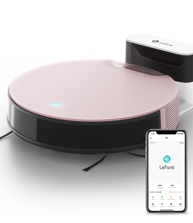 Lefant N1 Robot Vacuum Cleaner, Suction Power 4500PA, 4 Cleaning Modes, App Control, Up to 165 Minutes Autonomy