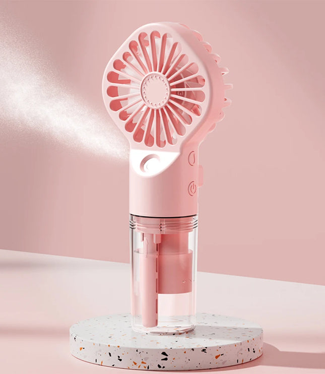 Portable Humidifier Fan Mini Handheld Mist Fan Portable USB Rechargeable Handheld Fan with Humidifier Mini Water Spray Hand Fan