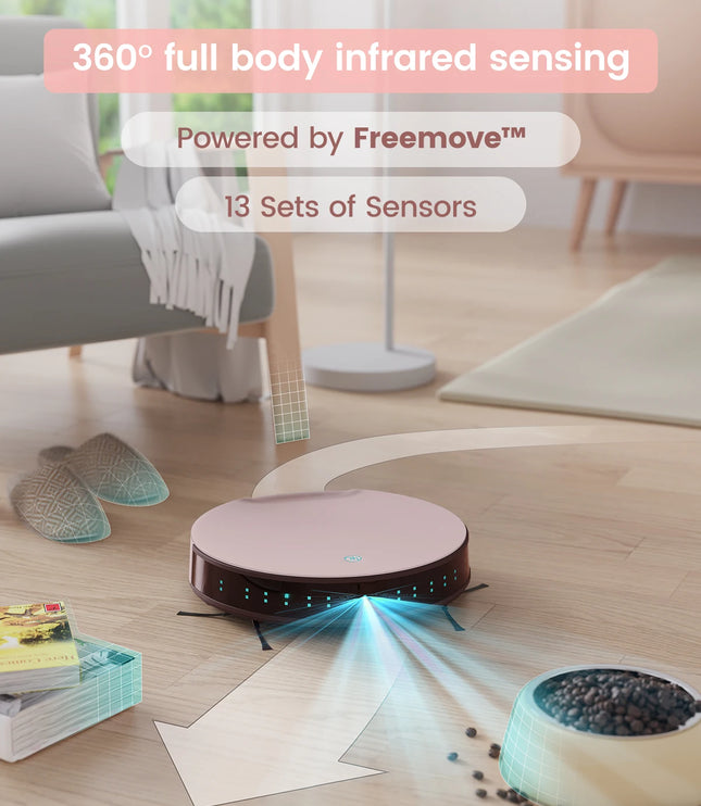 Lefant N1 Robot Vacuum Cleaner, Suction Power 4500PA, 4 Cleaning Modes, App Control, Up to 165 Minutes Autonomy