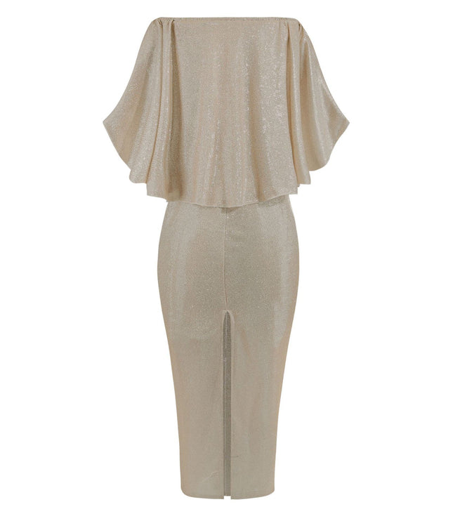 One-shoulder Dress With Big Ruffled Back And Wrapped Chest