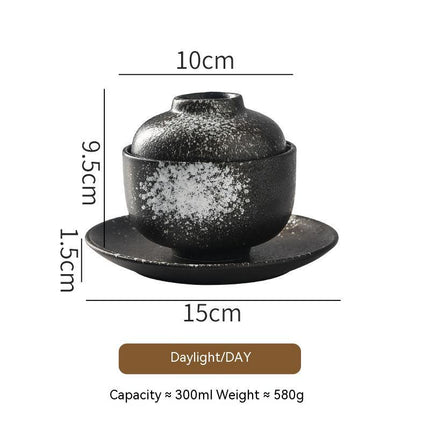 Japanese Style Tableware Ceramic Soup Bowl With Lid Tureen