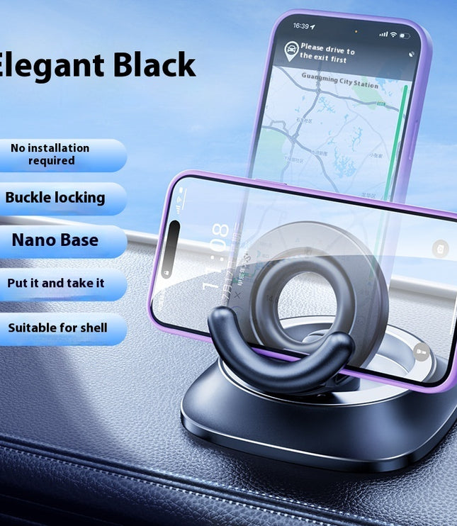 Magnetic Phone Holder With Vacuum Suction Foldable Adjustable Car Mount Magnetic Bracket Suction Nonslip For Busy Commuters