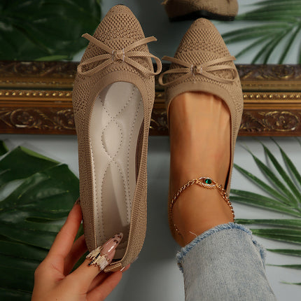 Women's Doug Shoes Knitted Flat Low-cut Flying Woven Shoes