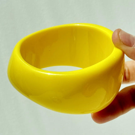 Resin Oval Wide Geometric  Color Bracelet