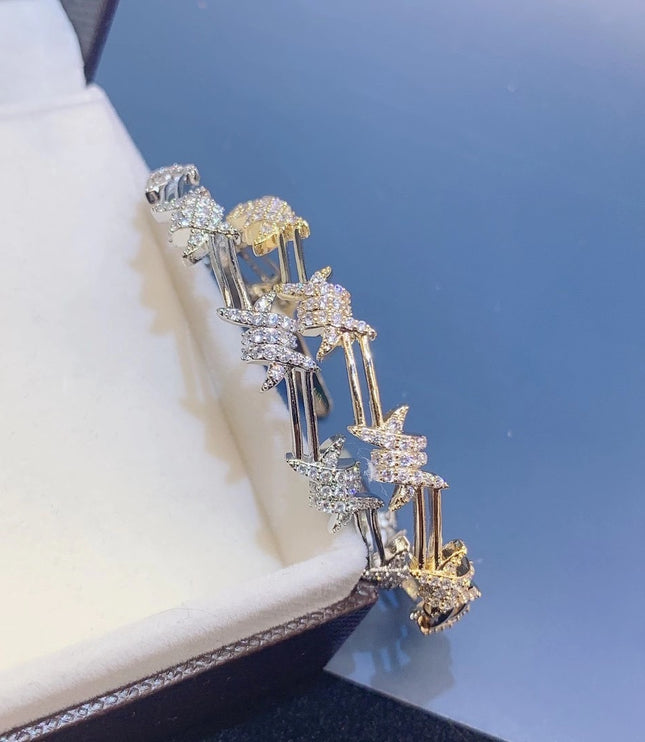 Geometric Zircon Open-ended Bracelet Formal Dress Accessories