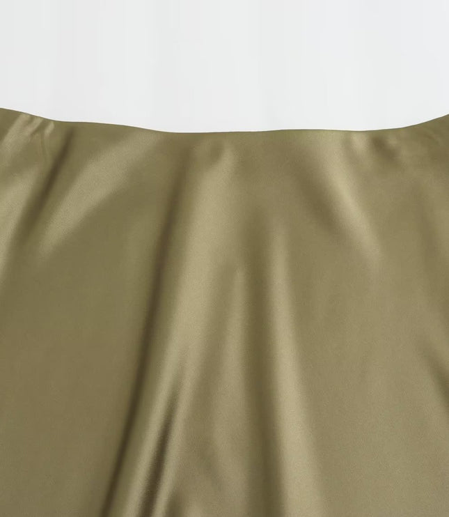 Women's Fashionable Silk Satin High Waist Skirt