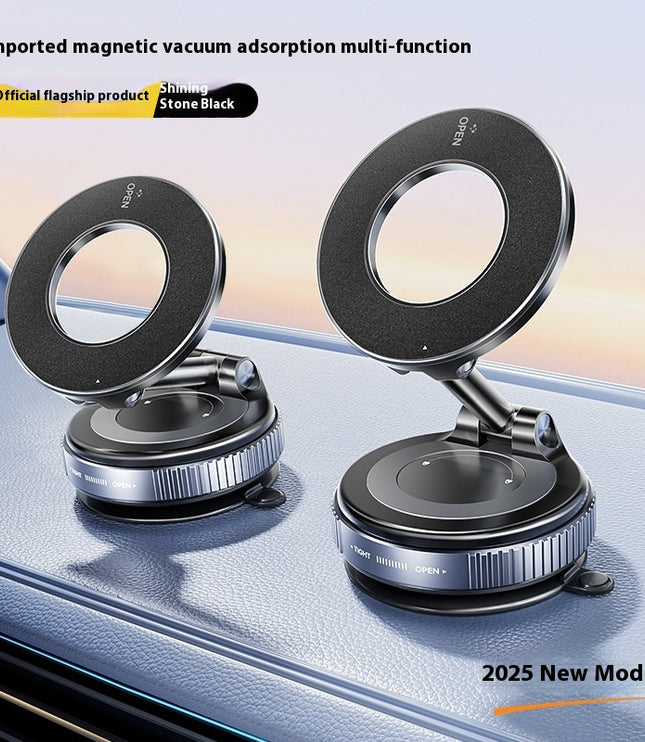 Magnetic Phone Holder With Vacuum Suction Foldable Adjustable Car Mount Magnetic Bracket Suction Nonslip For Busy Commuters