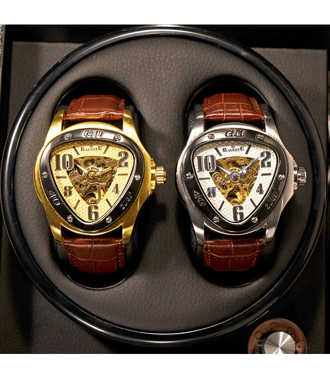 European And American Style Men's Fashion Casual Hollow Triangle Mechanical Watch