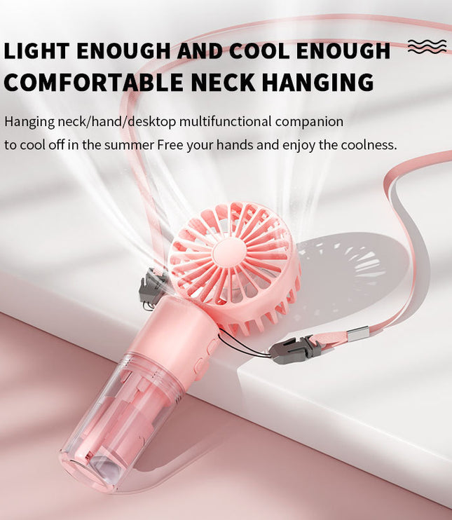 Portable Handheld Spray Fan 4-Speed Water Spray Mist Fan Summer Cooling Artifact USB Charging Summer Supplies Outdoor Mini Fan