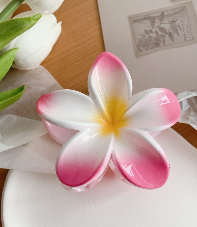 Muweordy Plumeria Hair Clips Flower Hair Clip Trendy Hair Claw Clip Popular Hair Catch Korean Hair Accessories For Women