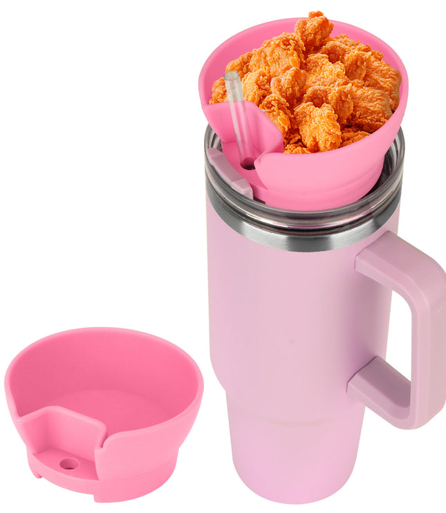 Popcorn Snack Cup Lid Straw