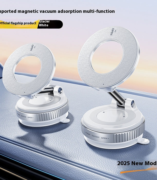 Magnetic Phone Holder With Vacuum Suction Foldable Adjustable Car Mount Magnetic Bracket Suction Nonslip For Busy Commuters