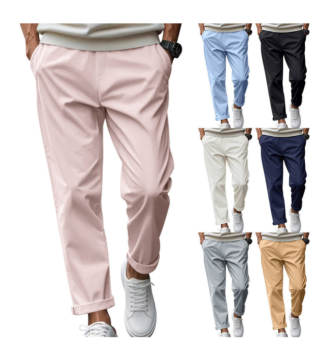 Men's Trousers With Pockets Casual Loose Comfortable Quick-drying Waist-tied Pants