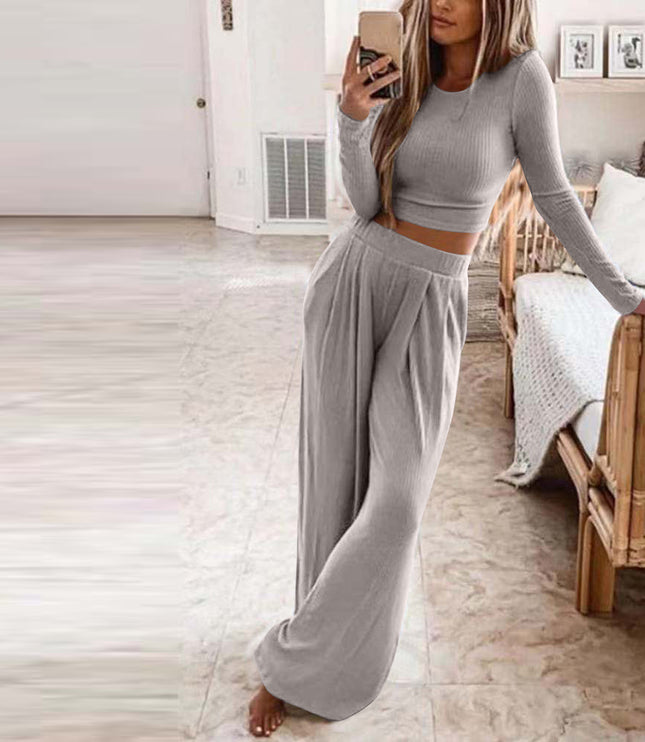 Knitted Casual Home Two Piece Suit