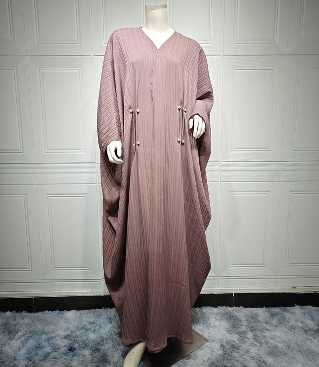Muslim Women's Wear Modest Modern Fashion Turkish Striped Casual Plus Size Abaya Cardigan Robe