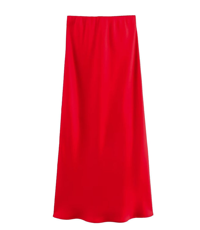Women's Fashionable Silk Satin High Waist Skirt