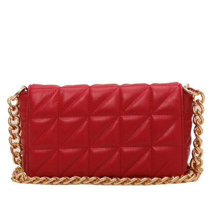Large Underarm Bag Soft Leather Black Diamond Chain Bag