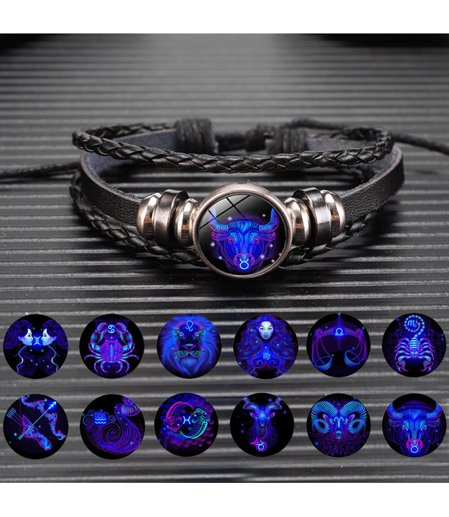 Zodiac Constellation Bracelet Braided Design Bracelet For Men Women Kids