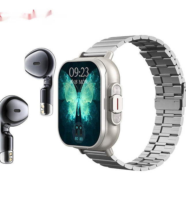 Cross-border New Arrival Smart Watch TWS Bluetooth Headset Two-in-one Heart Rate