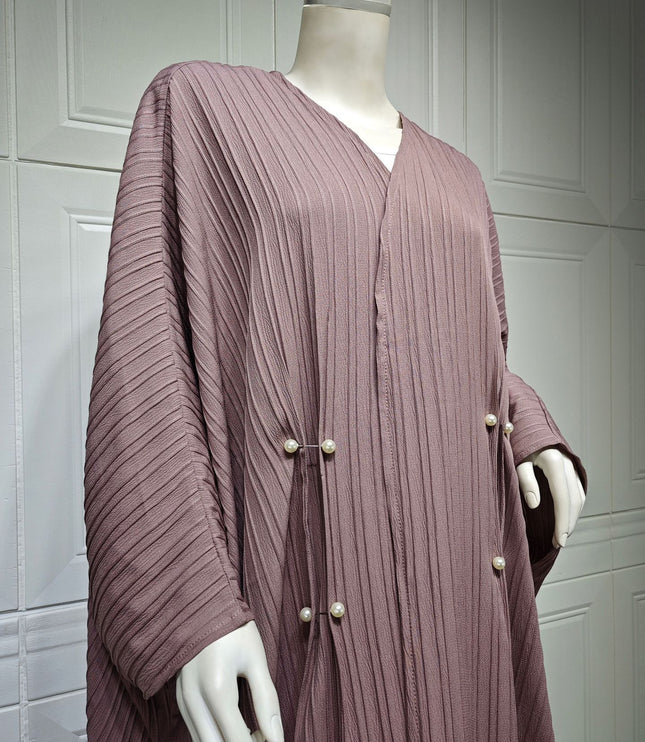 Muslim Women's Wear Modest Modern Fashion Turkish Striped Casual Plus Size Abaya Cardigan Robe