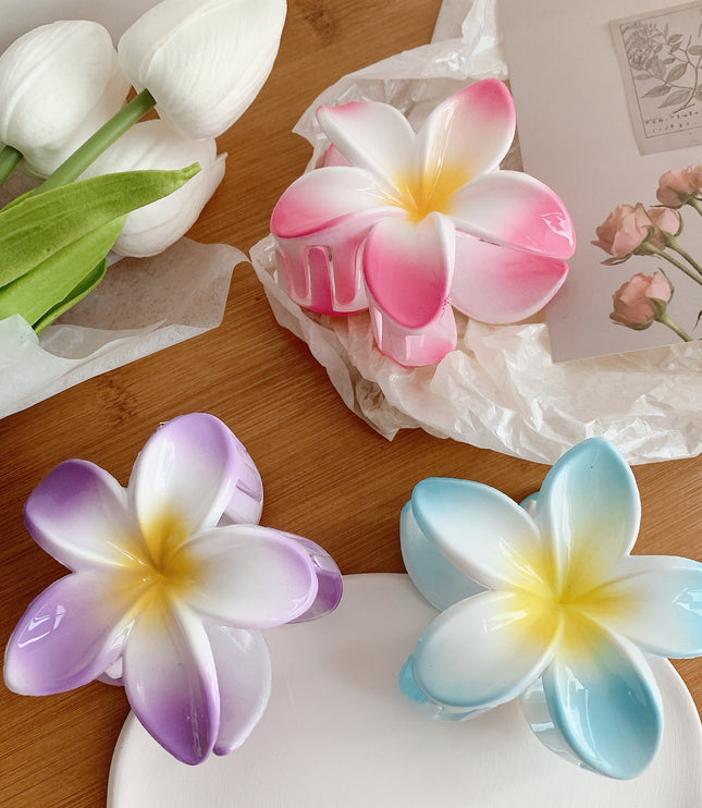 Muweordy Plumeria Hair Clips Flower Hair Clip Trendy Hair Claw Clip Popular Hair Catch Korean Hair Accessories For Women