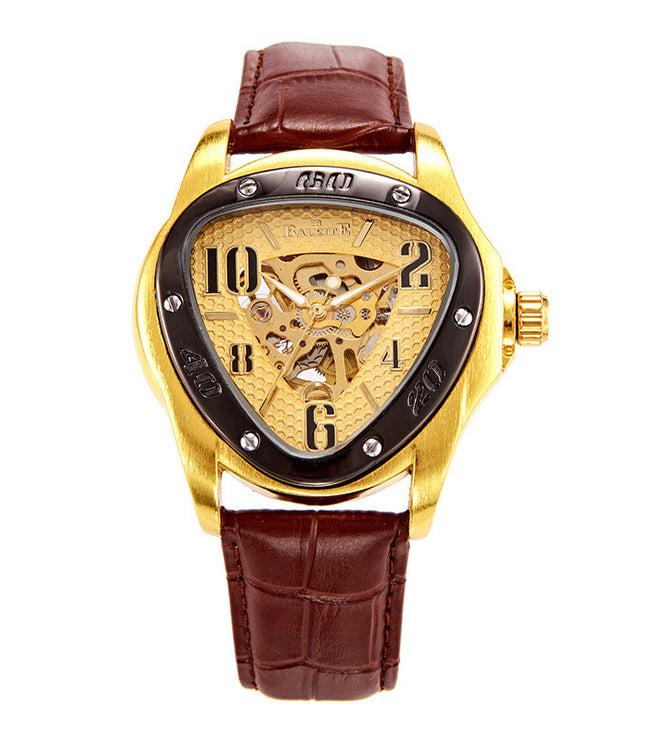 European And American Style Men's Fashion Casual Hollow Triangle Mechanical Watch