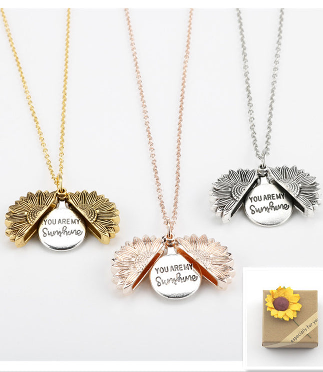 Sunflower Double Lettering Necklace