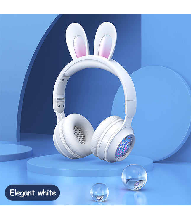 Rabbit Ear Headphones Wireless Luminous Extendable Wheat Headphones