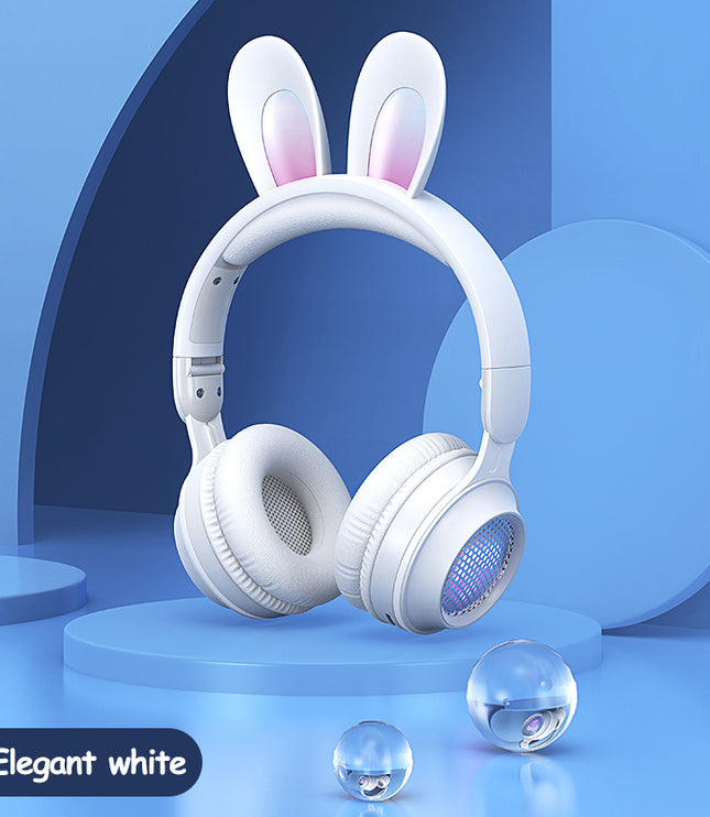 Rabbit Ear Headphones Wireless Luminous Extendable Wheat Headphones