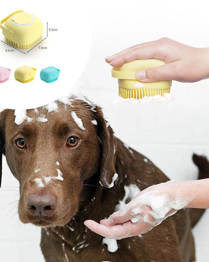Silicone Dog Bath Massage Gloves Brush Pet Cat Bathroom Cleaning Tool Comb Brush For Dog Can Pour Shampoo Dog Grooming Supplies