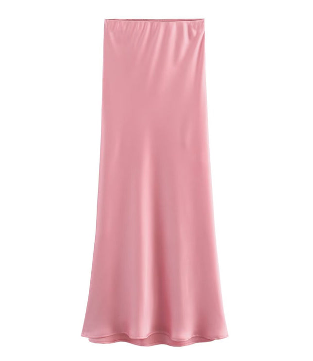 Women's Fashionable Silk Satin High Waist Skirt
