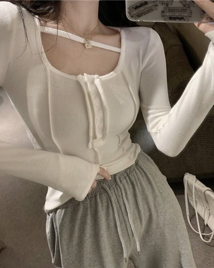 Pure Sexy T-shirt Women's New Tight Irregular Short Top