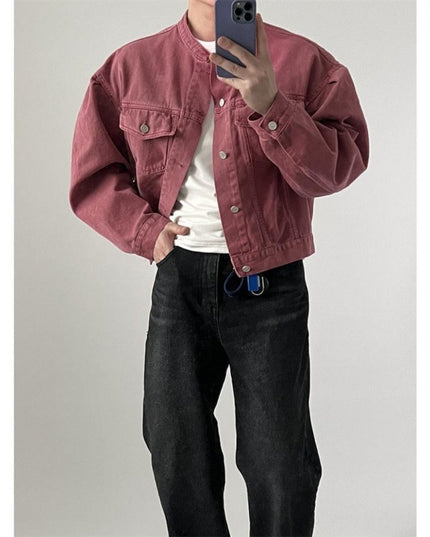 Loose Lapel Short Denim Coat
