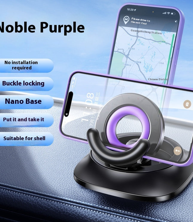 Magnetic Phone Holder With Vacuum Suction Foldable Adjustable Car Mount Magnetic Bracket Suction Nonslip For Busy Commuters