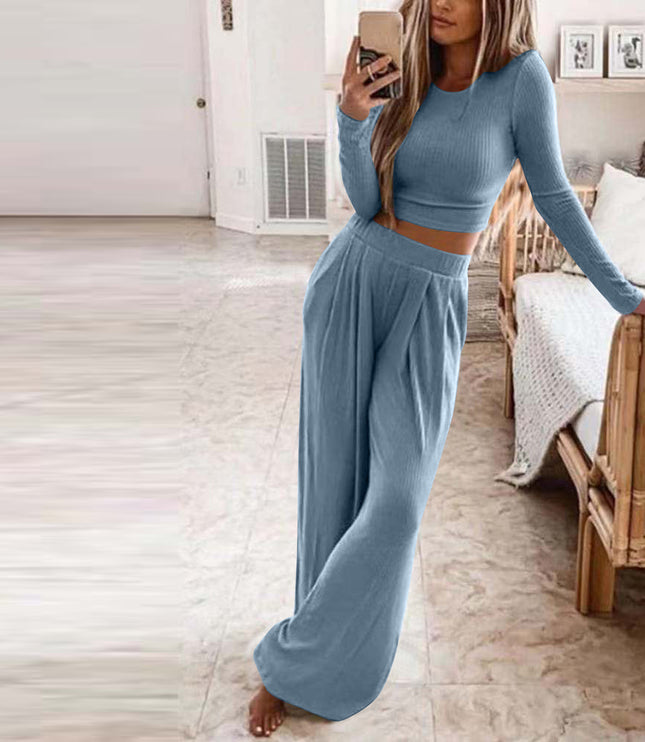 Knitted Casual Home Two Piece Suit