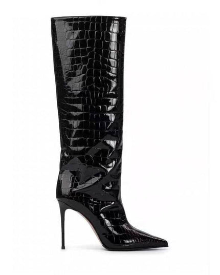 High Heel Shoes Suede Large Tube Circumference High Leg Boot