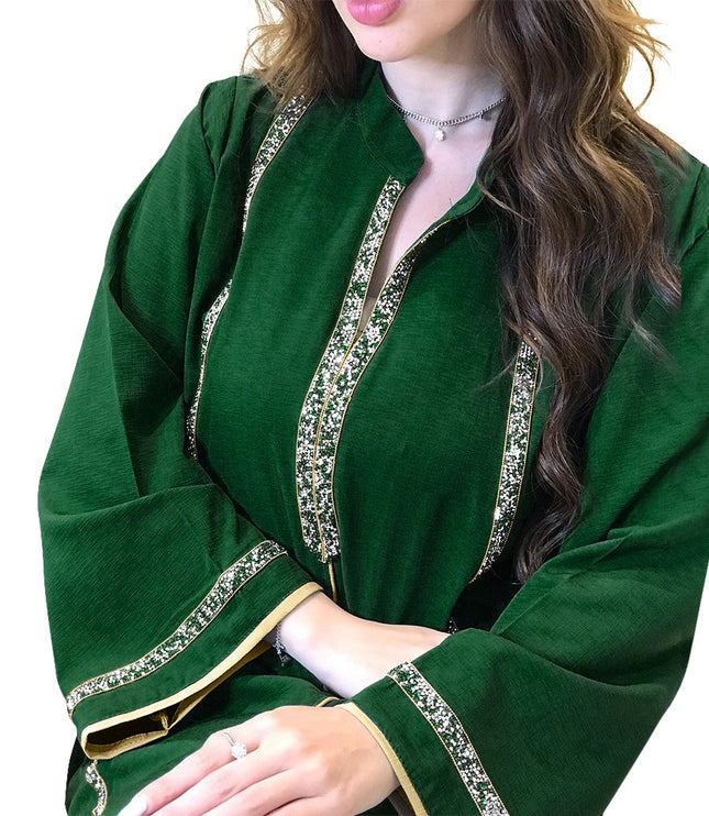 Women's Diamond Ribbon Loose Swing Dress Musilm Robe