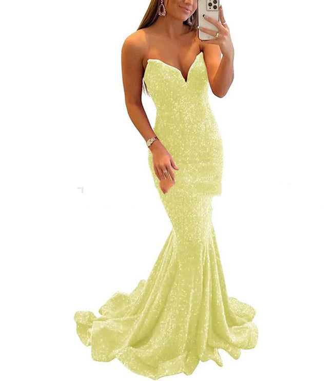 Sequin Evening Dresses For Women Formal Sexy Long Prom Party Gowns