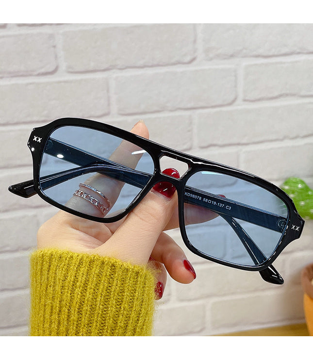 Retro Double Bridge Polygonal Sunglasses For Men And Women